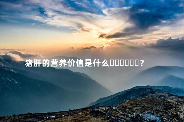 猪肝的营养价值是什么？